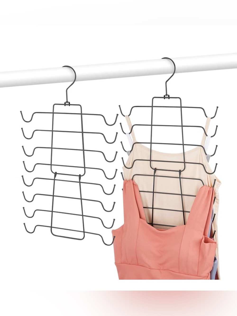 2-Pack Metal Tank Top Bra Organizer Space Saving Hangers
